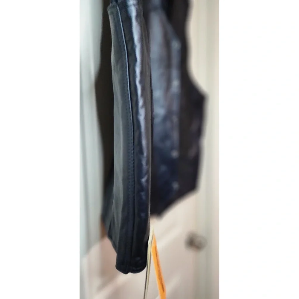 Gargoyle Bells Gun Pocket‎ Vest Leather Biker Concealed Carry Men's NWT 58